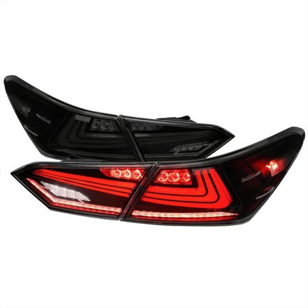 SPEC-D TUNING LED TAIL LIGHTS WITH MATTE BLACK HOUSING AND SMOKED LENS, 2PK LT-CAM18SMLED-SQ-RS